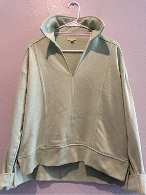 ANTHROPOLOGIE Pilcro Oversized Johnny Collar  Sweatshirt. PTP 21”, Length 23/25”